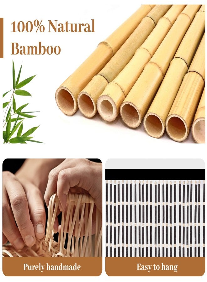 Boshen Handmade Bamboo Beaded Curtains for Doorways, 65 Strands 35.5x78.7inch Natural Wood Boho Hanging Door Beads Curtains Room Divider for Home Decor Hallway Window(Black) - Image 5